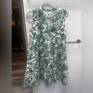 Sundry for Evereve Green and White Mini Dress